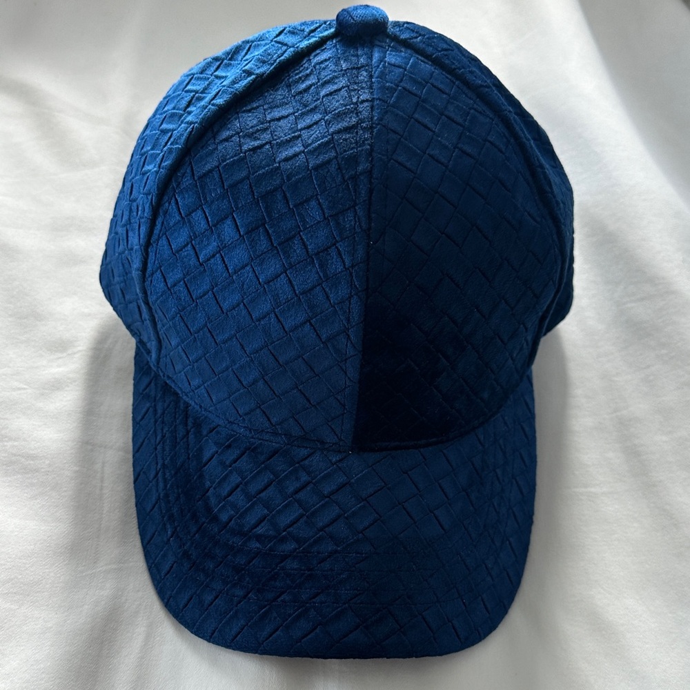 C.C Velvet Navy Blue Textured Cap